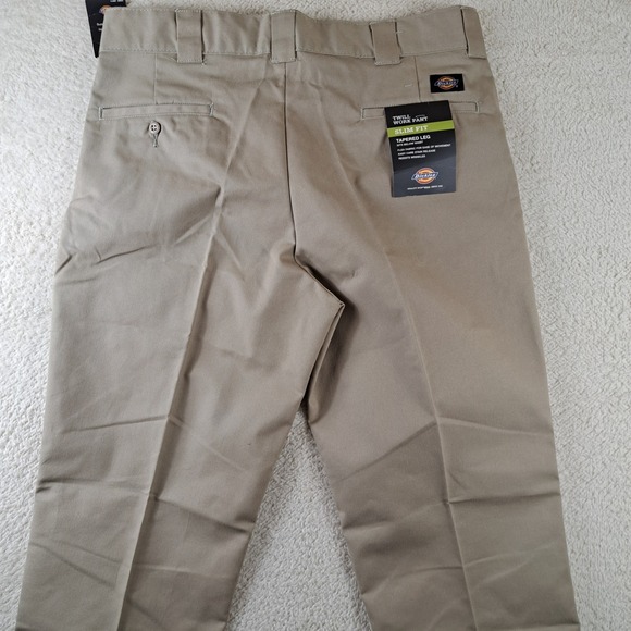 Dickies Twill Work Pants Tan Khaki Flex Slim Fit Men's 36x32 NWT - Picture 10 of 10